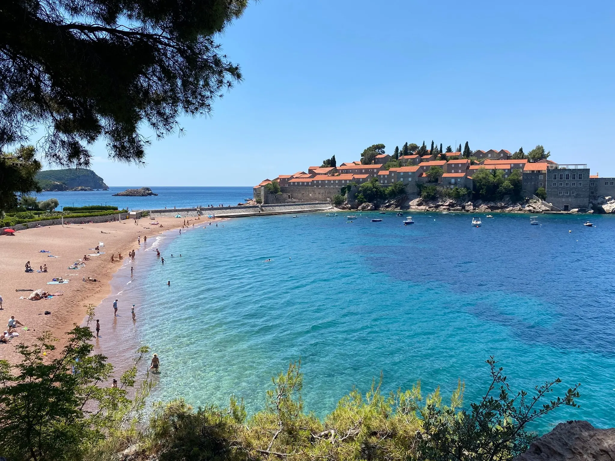 The beach at Sveti Stefan